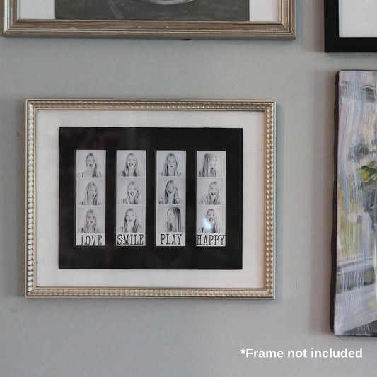 2X6 PHOTO FRAME MATS - FITS 4 PHOTO STRIPS -SIZE 8.5x11 - DIY Cut to Fit 8x10, 5x7 Photo Picture Frame | Set of 2 | BY S+W STUDIO