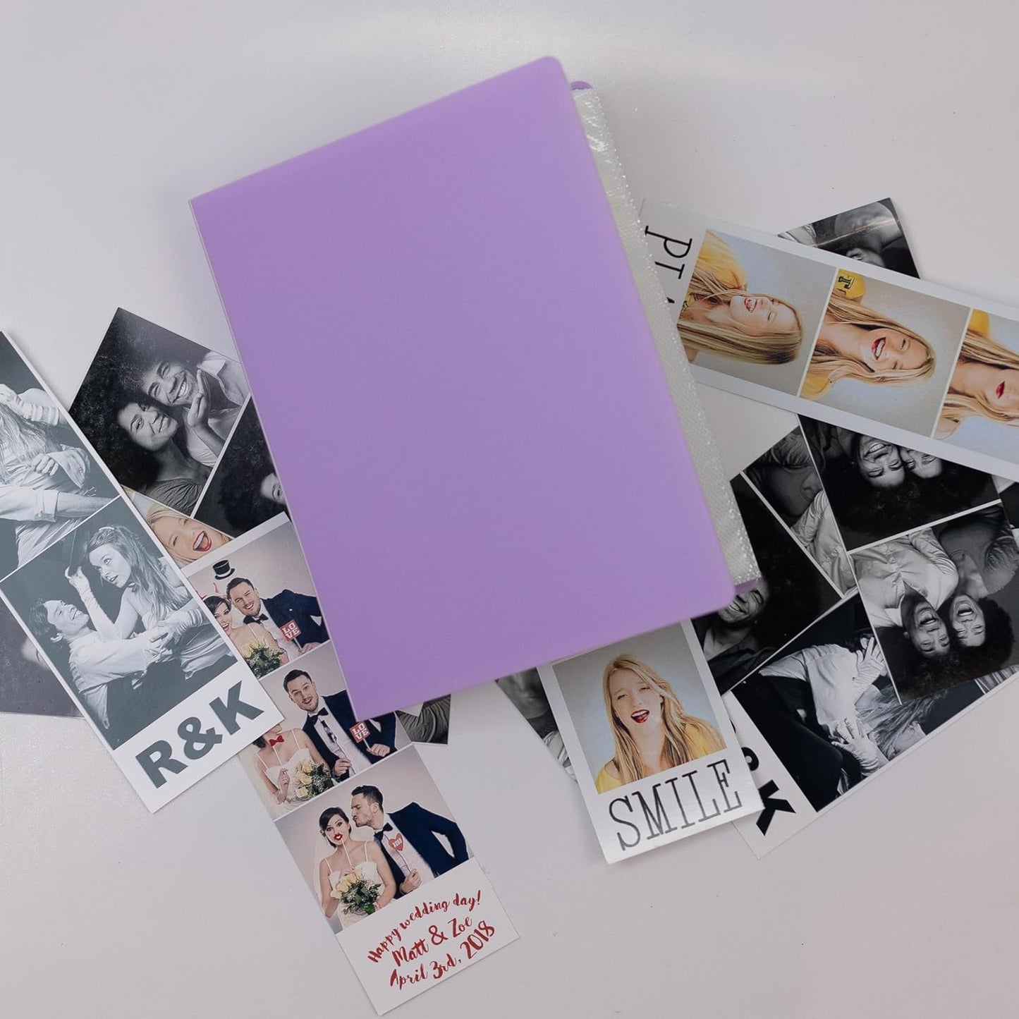 Photo Booth Photo Album - For Wedding or Party- Holds 120 Photobooth 2x6 Photo Strips - Slide In - LAVENDER