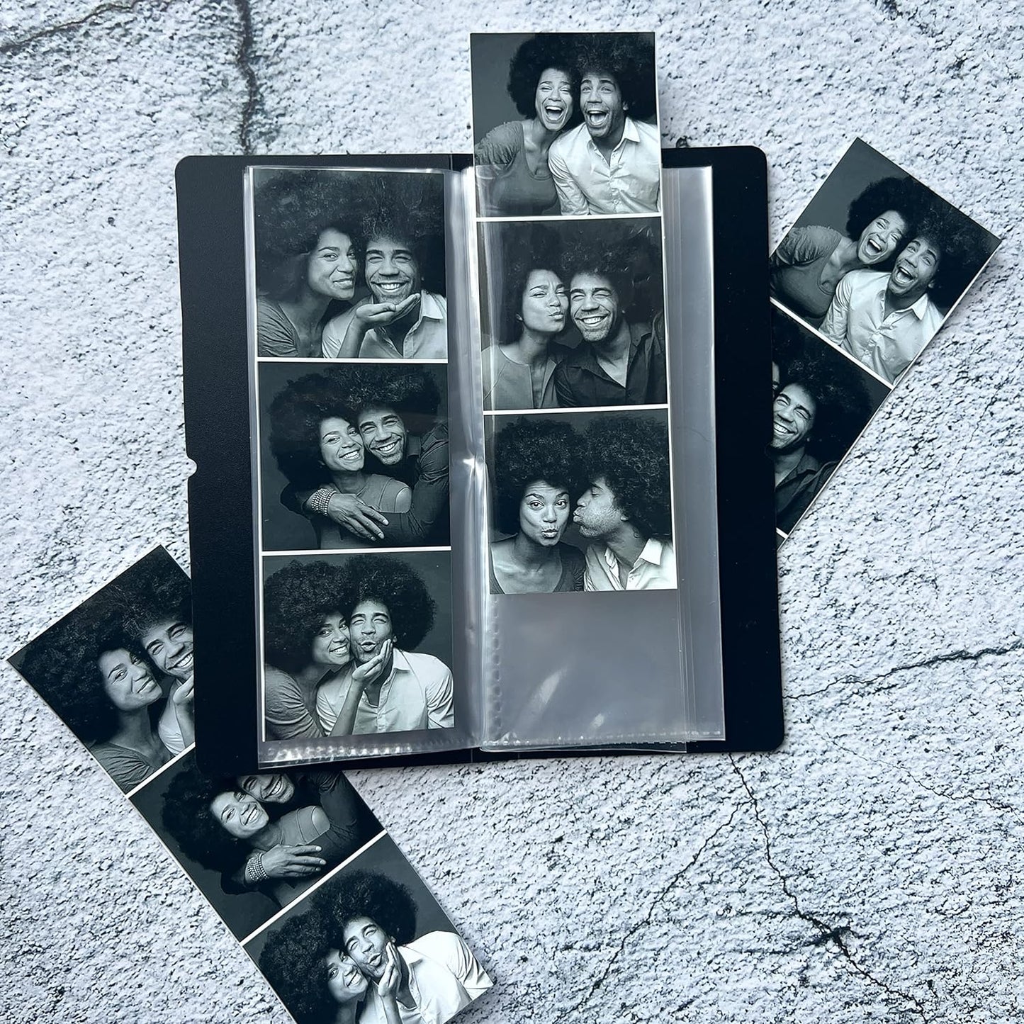 Narrow Album - PACK OF 5- Photo Booth Photo Album For Photobooth Strips - Party Or Wedding Favors - 20 Clear Sleeves - Fits 40 Slide In Photos