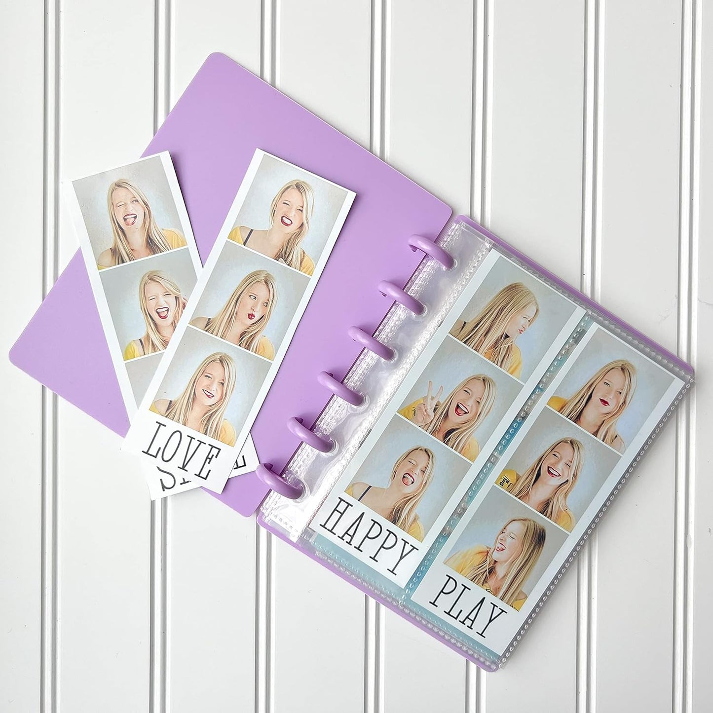 Create Your Own Discbound Photo Album For 2x6 Photo Booth Photos, 3x4 Pictures, 4x6 Prints - Mix And Combine!- PURPLE COVER