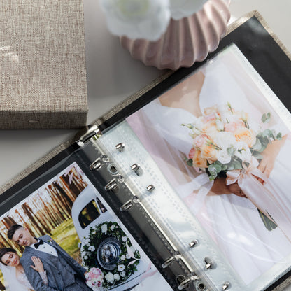 6 RING 2x6 Hard Cover Linen Photo Booth Album