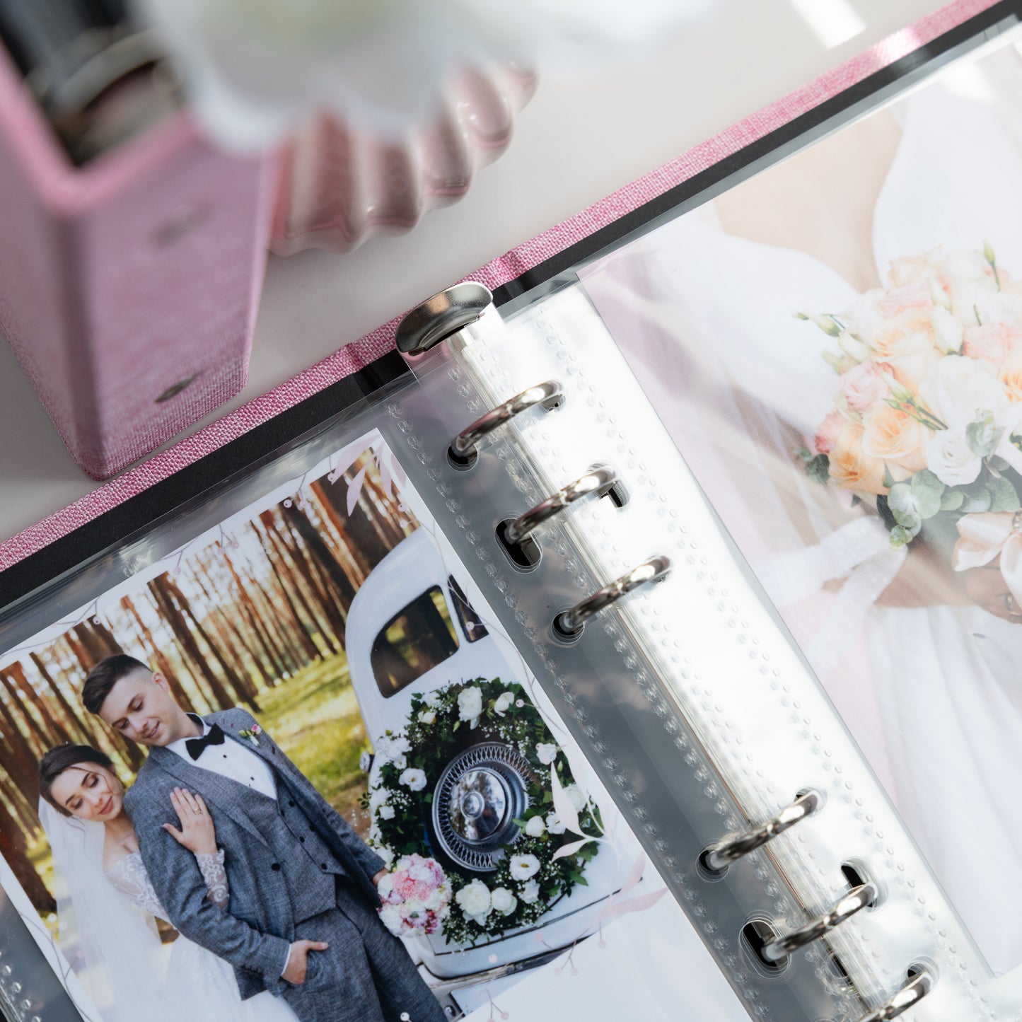 6 RING 4x6 Hard Cover Linen Photo Booth Album Binder