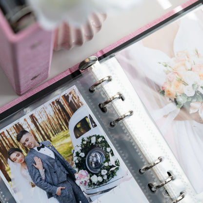 6 RING 4x6 Hard Cover Linen Photo Booth Album Binder