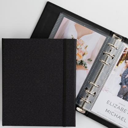 6 RING 4x6 Hard Cover Linen Photo Booth Album Binder