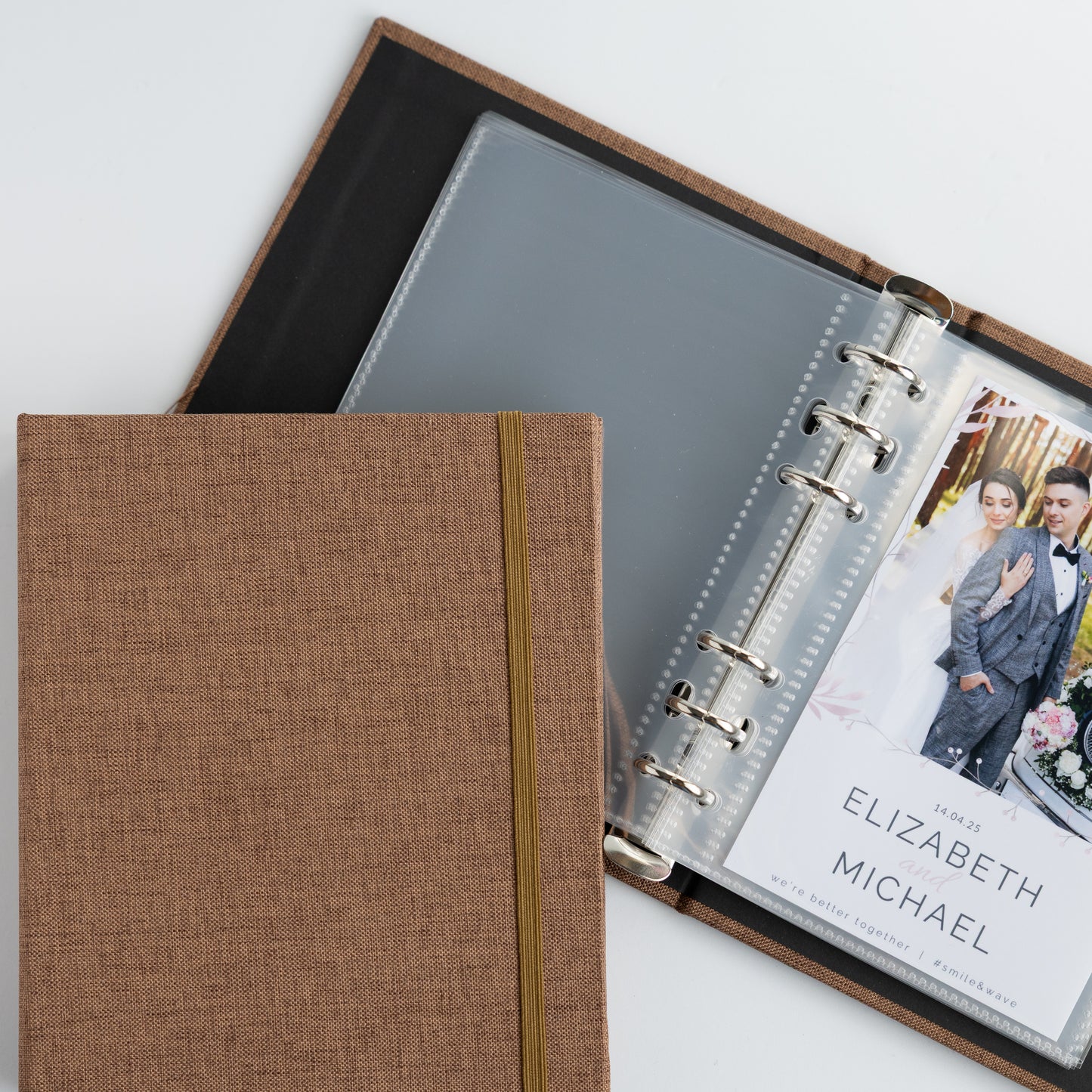 6 RING 4x6 Hard Cover Linen Photo Booth Album Binder
