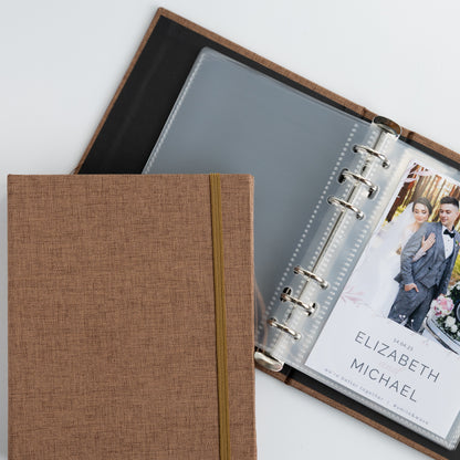 6 RING 4x6 Hard Cover Linen Photo Booth Album Binder