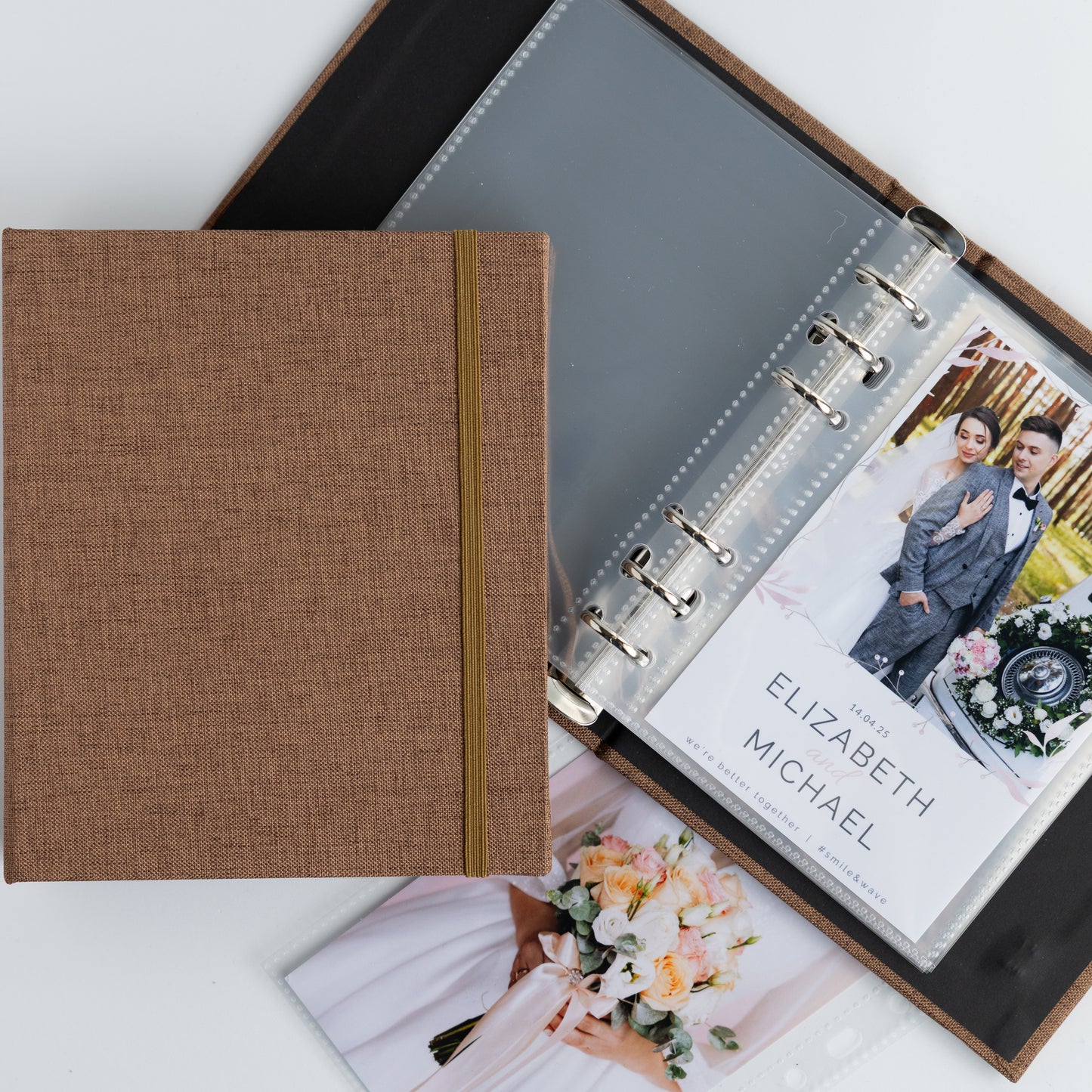 6 RING 4x6 Hard Cover Linen Photo Booth Album Binder