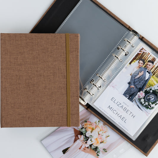 6 RING 4x6 Hard Cover Linen Photo Booth Album Binder