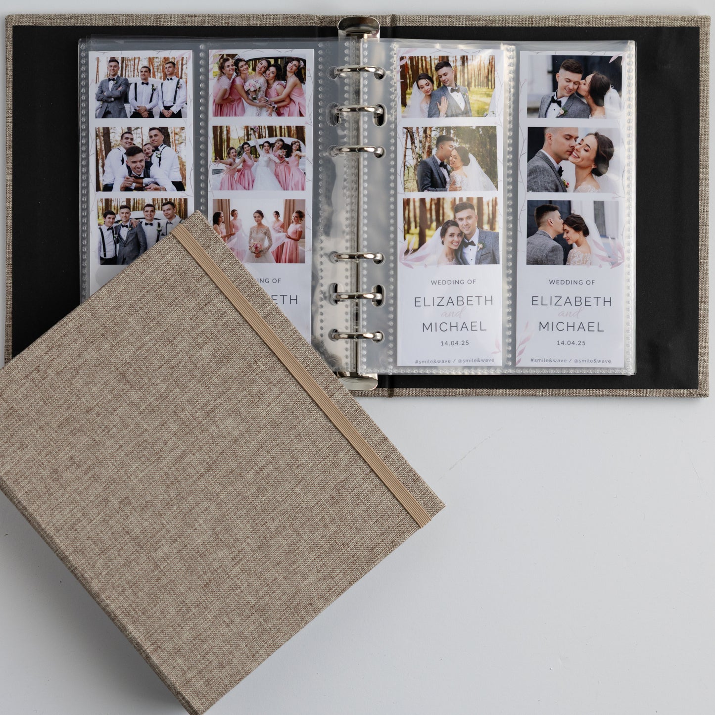 6 RING 2x6 Hard Cover Linen Photo Booth Album