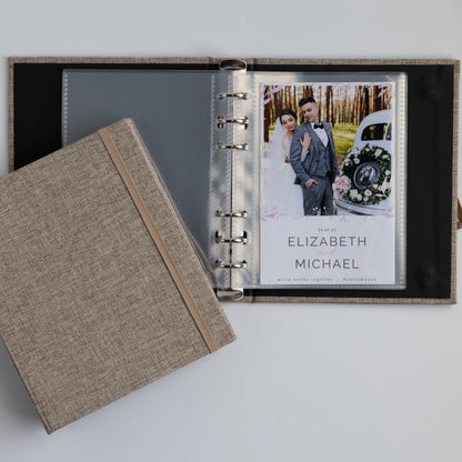 6 RING 4x6 Hard Cover Linen Photo Booth Album Binder