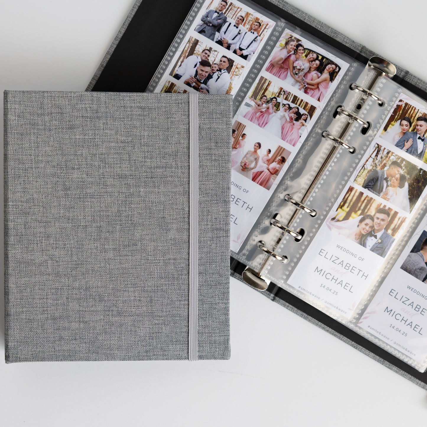 6 RING 2x6 Hard Cover Linen Photo Booth Album