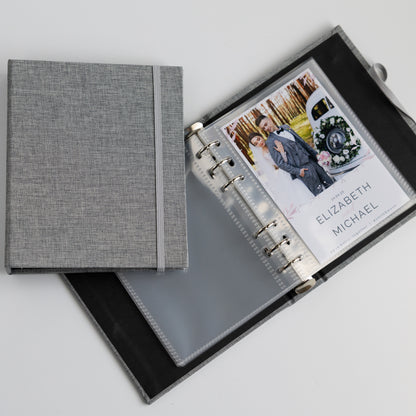 6 RING 4x6 Hard Cover Linen Photo Booth Album Binder