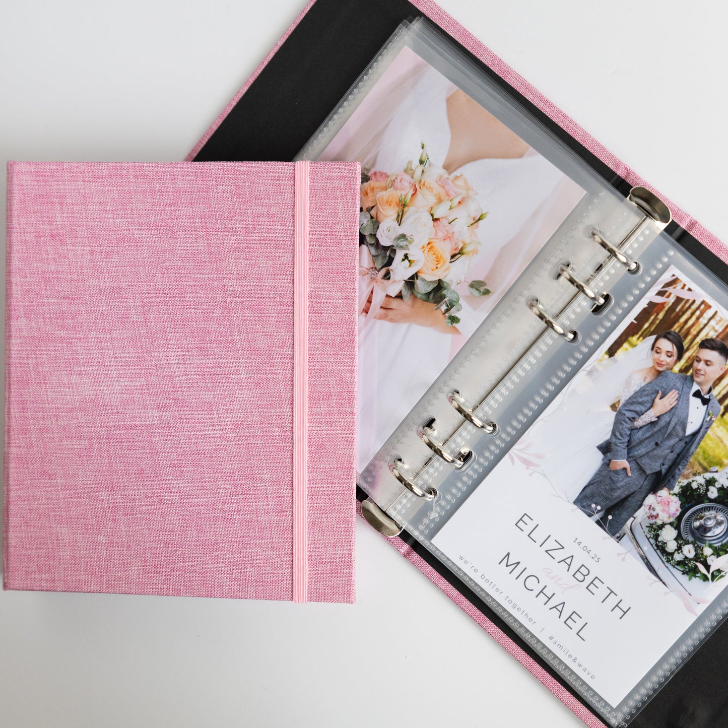 6 RING 4x6 Hard Cover Linen Photo Booth Album Binder