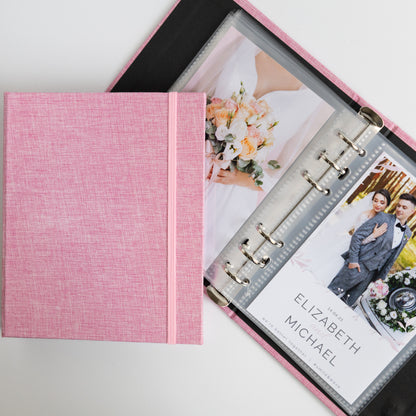 6 RING 4x6 Hard Cover Linen Photo Booth Album Binder