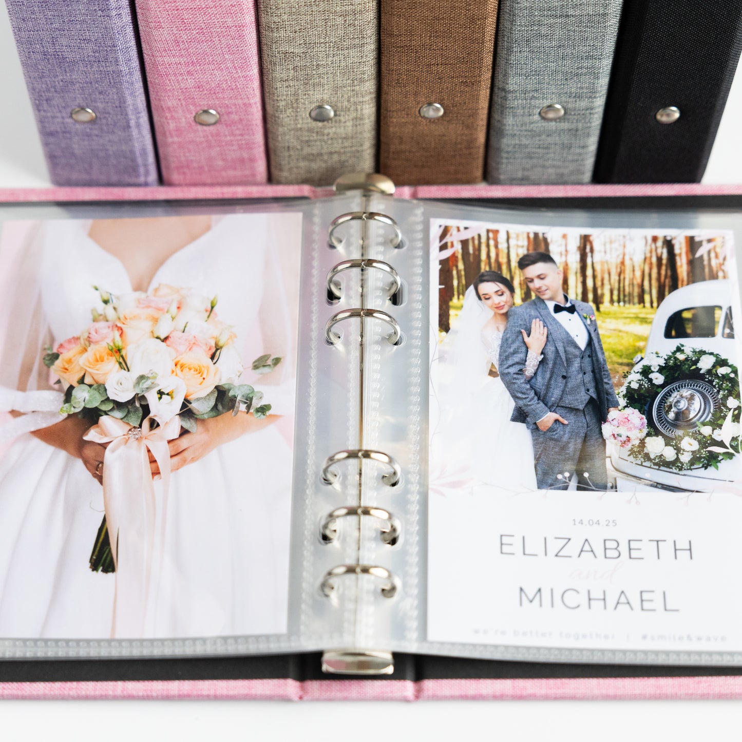 6 RING 4x6 Hard Cover Linen Photo Booth Album Binder