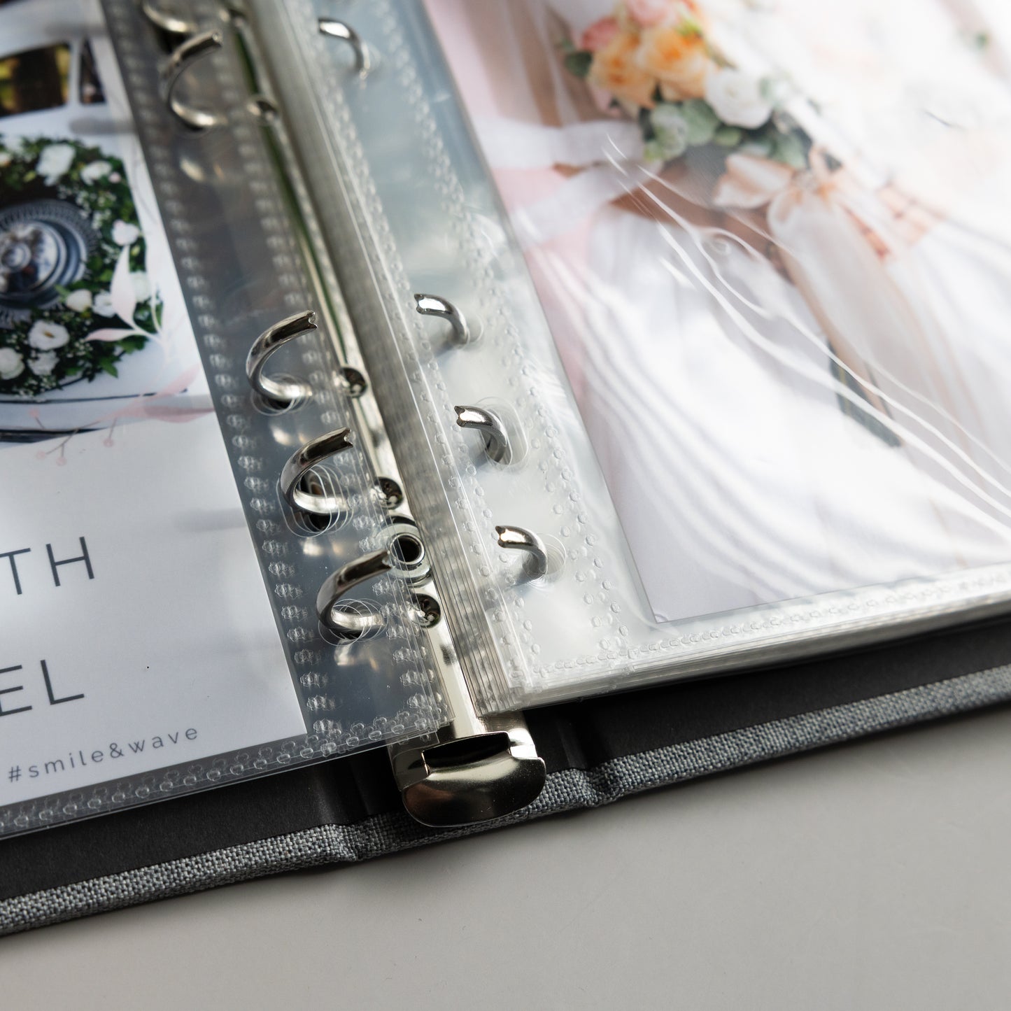 6 RING 4x6 Hard Cover Linen Photo Booth Album Binder