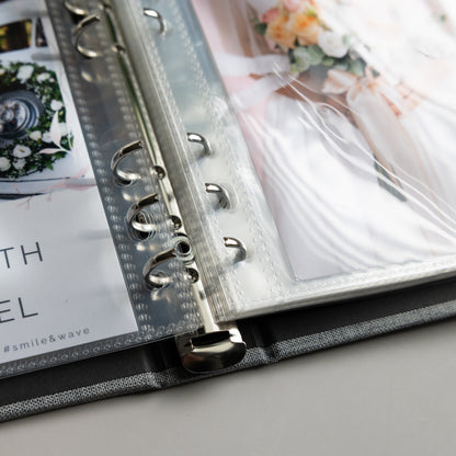 6 RING 4x6 Hard Cover Linen Photo Booth Album Binder