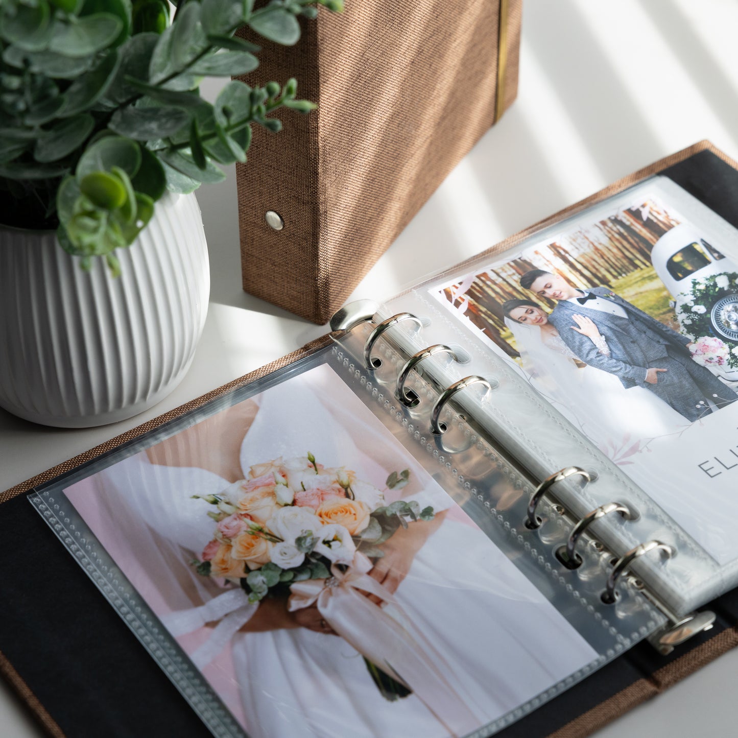 6 RING 4x6 Hard Cover Linen Photo Booth Album Binder