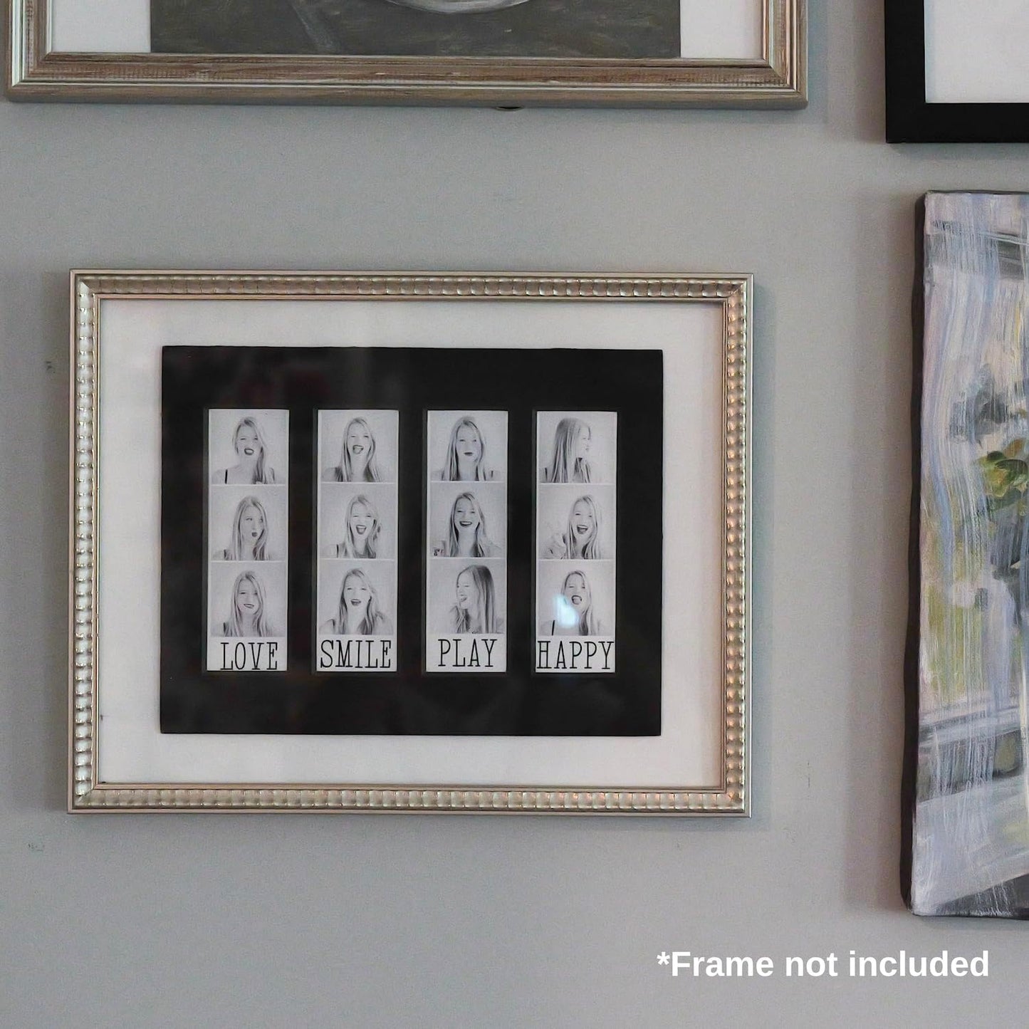 2X6 PHOTO FRAME MATS - FITS 4 PHOTO STRIPS -SIZE 8.5x11 - DIY Cut to Fit 8x10, 5x7 Photo Picture Frame  | Set of 2 | BY S+W STUDIO