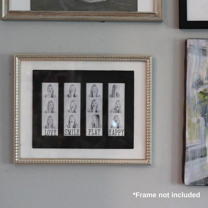 2X6 PHOTO FRAME MATS - FITS 4 PHOTO STRIPS -SIZE 8.5x11 - DIY Cut to Fit 8x10, 5x7 Photo Picture Frame  | Set of 2 | BY S+W STUDIO