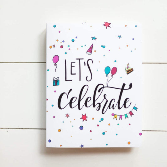 Photo Booth Photo Album - For Wedding or Party- Holds 120 Photobooth 2x6 Photo Strips - LET'S CELEBRATE