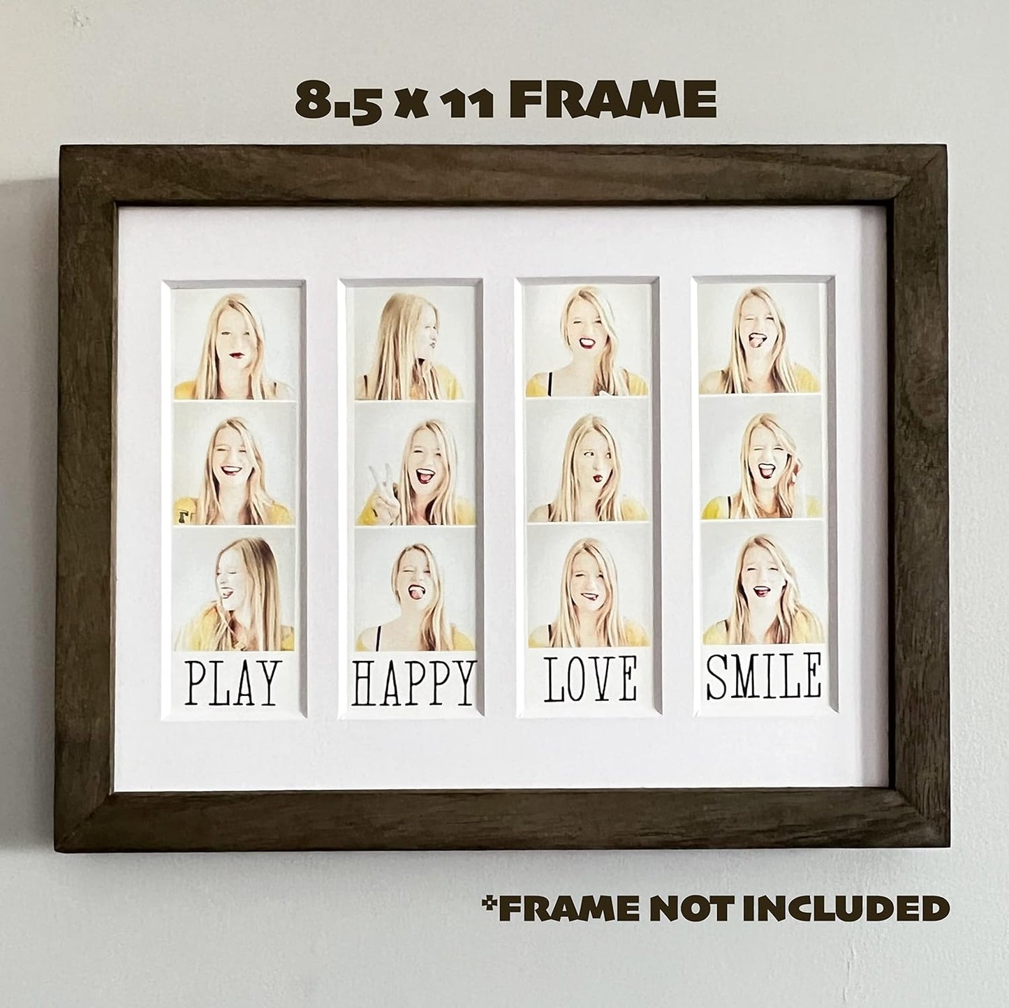 2X6 PHOTO FRAME MATS - FITS 4 PHOTO STRIPS -SIZE 8.5x11 - DIY Cut to Fit 8x10, 5x7 Photo Picture Frame  | Set of 2 | BY S+W STUDIO
