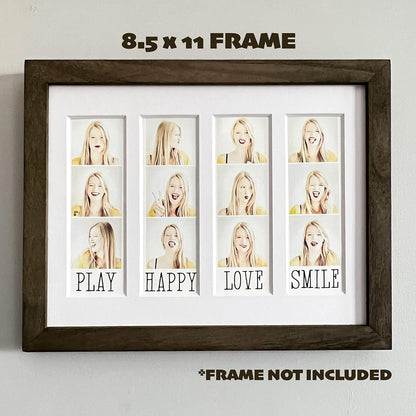 2X6 PHOTO FRAME MATS - FITS 4 PHOTO STRIPS -SIZE 8.5x11 - DIY Cut to Fit 8x10, 5x7 Photo Picture Frame  | Set of 2 | BY S+W STUDIO