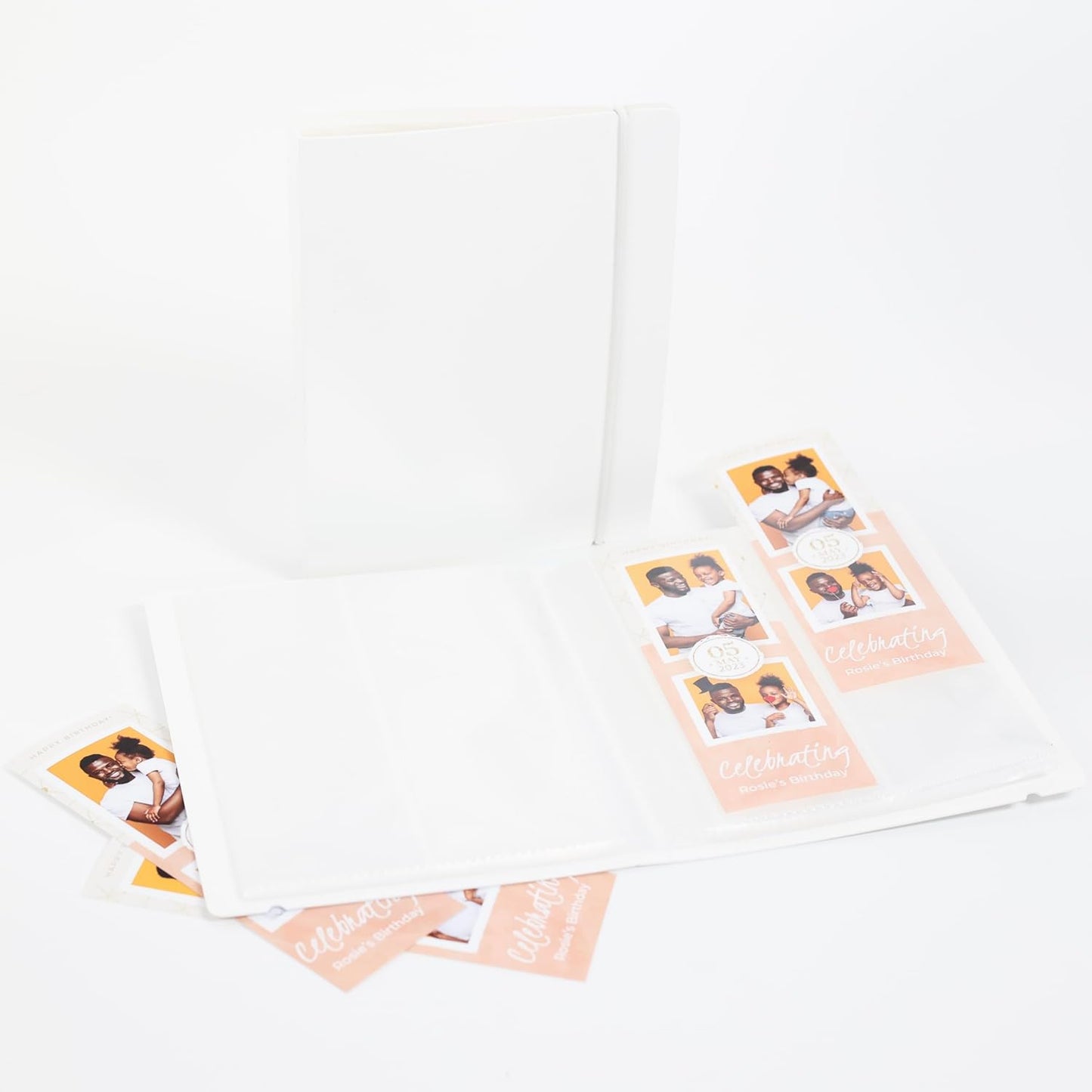 Photo Booth Photo Album - For Wedding or Party- Holds 120 Photobooth 2x6 Photo Strips - Slide In - WITH BAND