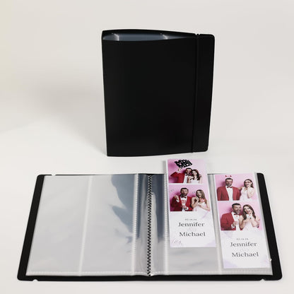 Photo Booth Photo Album - For Wedding or Party- Holds 120 Photobooth 2x6 Photo Strips - Slide In - WITH BAND