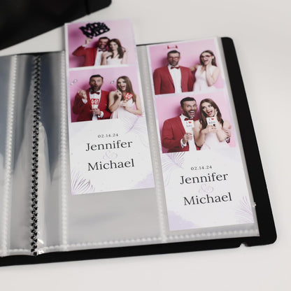 Photo Booth Photo Album - For Wedding or Party- Holds 120 Photobooth 2x6 Photo Strips - Slide In - WITH BAND