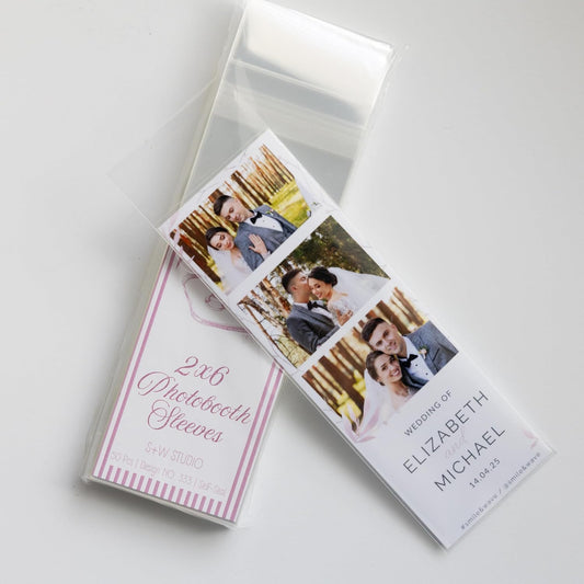 2x6 Self-Seal Picture Sleeves, Photobooth Picture Protector Bags, for Photo Strips, Bookmarks, Tickets and Other Memorabilia - SET OF 50
