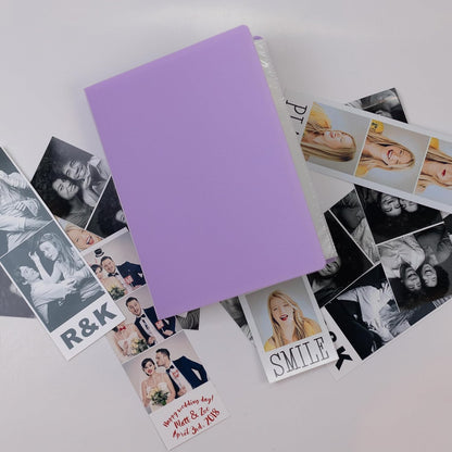 Photo Booth Photo Album - For Wedding or Party- Holds 120 Photobooth 2x6 Photo Strips - Slide In - LAVENDER