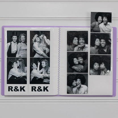 Photo Booth Photo Album - For Wedding or Party- Holds 120 Photobooth 2x6 Photo Strips - Slide In - LAVENDER