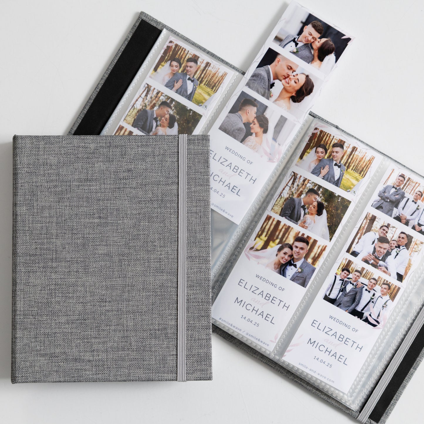 2x6 Hard Cover Linen Photo Booth Album FITS 80 PHOTOS