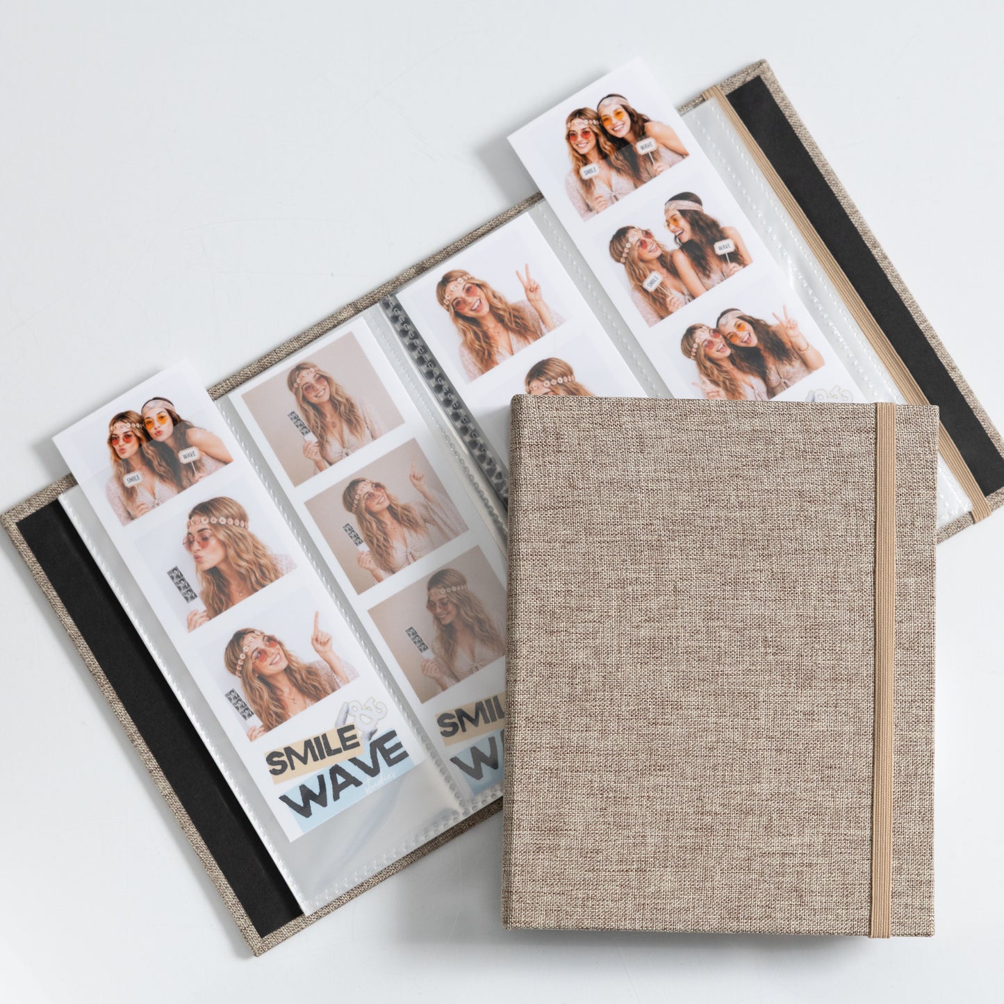 2x6 Hard Cover Linen Photo Booth Album FITS 80 PHOTOS