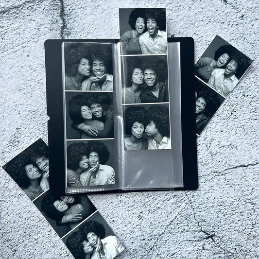 Narrow Album - PACK OF 5- Photo Booth Photo Album For Photobooth Strips - Party Or Wedding Favors - 20 Clear Sleeves - Fits 40 Slide In Photos