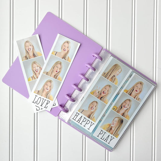 Create Your Own Discbound Photo Album For 2x6 Photo Booth Photos, 3x4 Pictures, 4x6 Prints - Mix And Combine!- PURPLE COVER